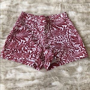 Black Milk Red Leafy Cuffed Shorts Medium